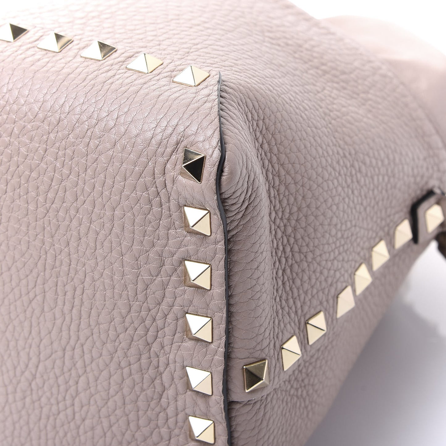 Grained Calfskin Rockstud Mini Bucket Bag Poudre