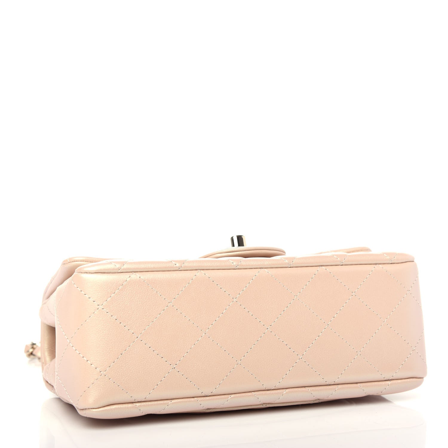 Chanel Iridescent Calfskin Quilted Mini Rectangular Flap Beige 4 of 10