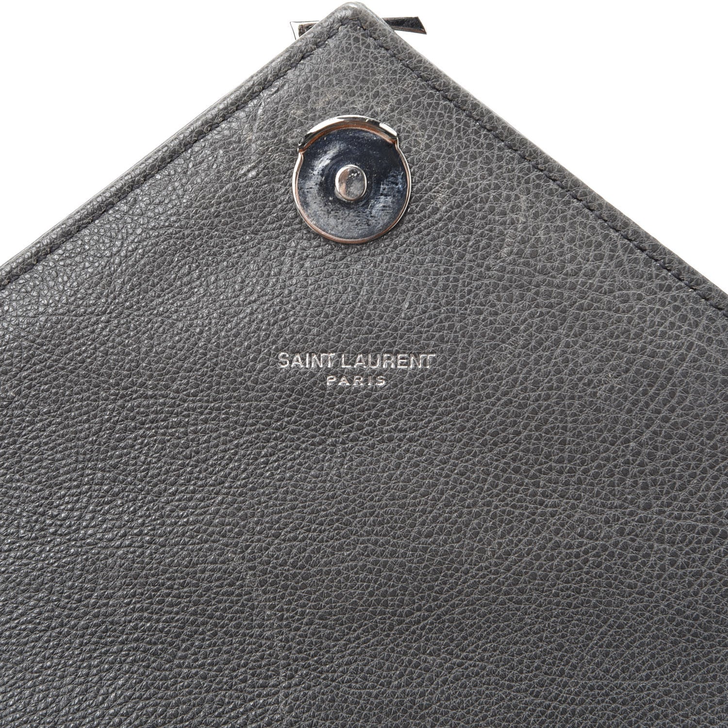 Saint Laurent Sheepskin Matelasse Chevron Monogram Medium College Bag Asphalt 11 of 13