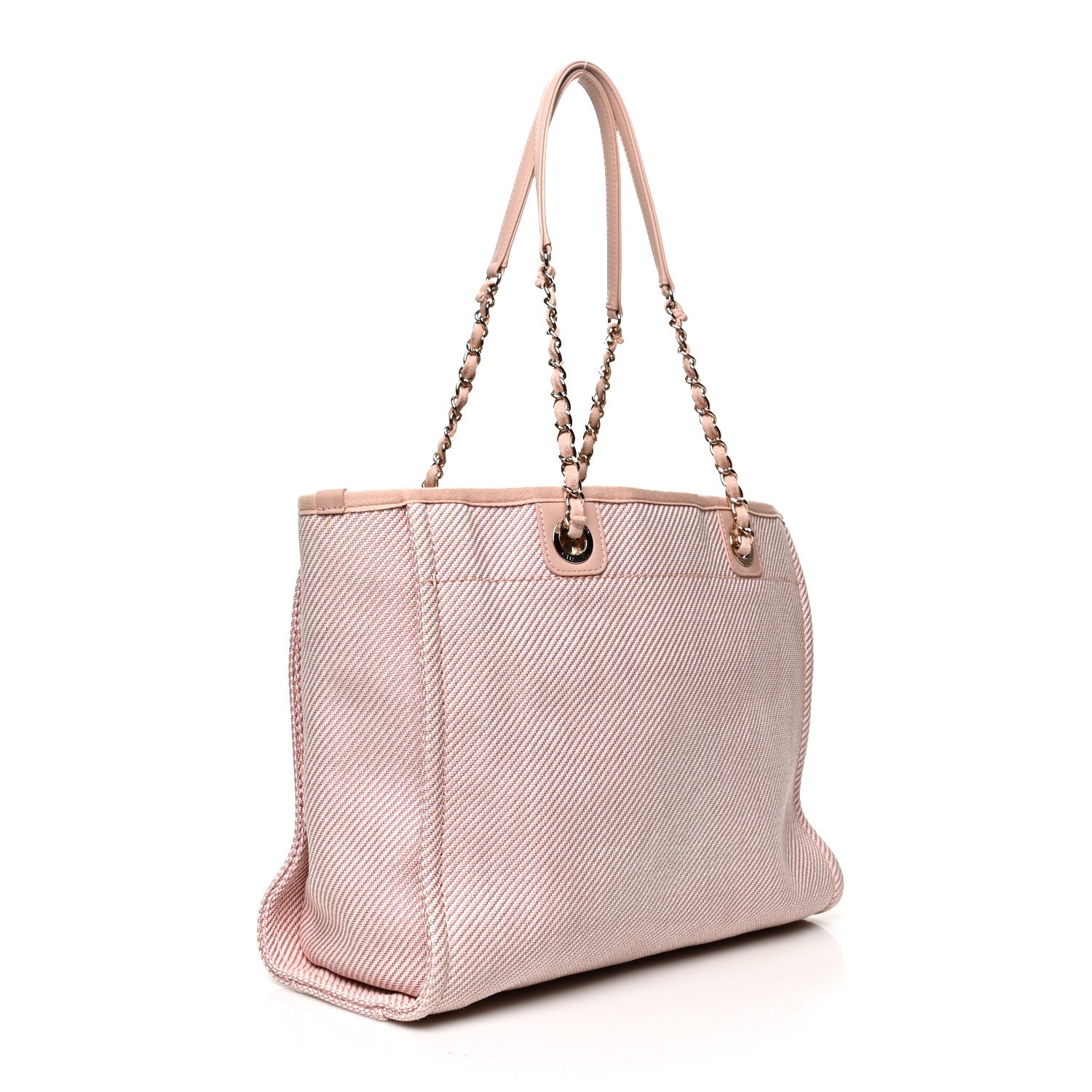 Chanel Mixed Fibers Calfskin Small Deauville Tote Rose Pink 3 of 10