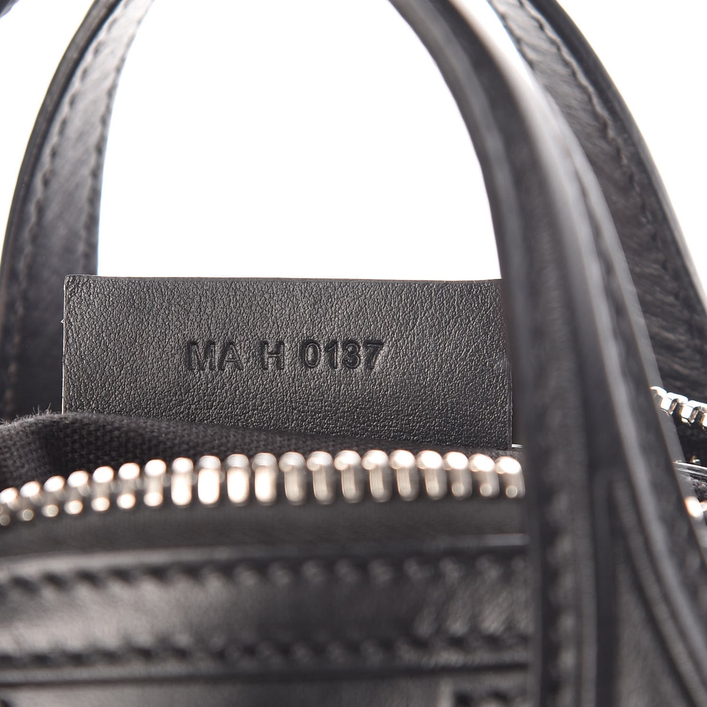 Waxed Calfskin Micro Nightingale Logo Strap Black