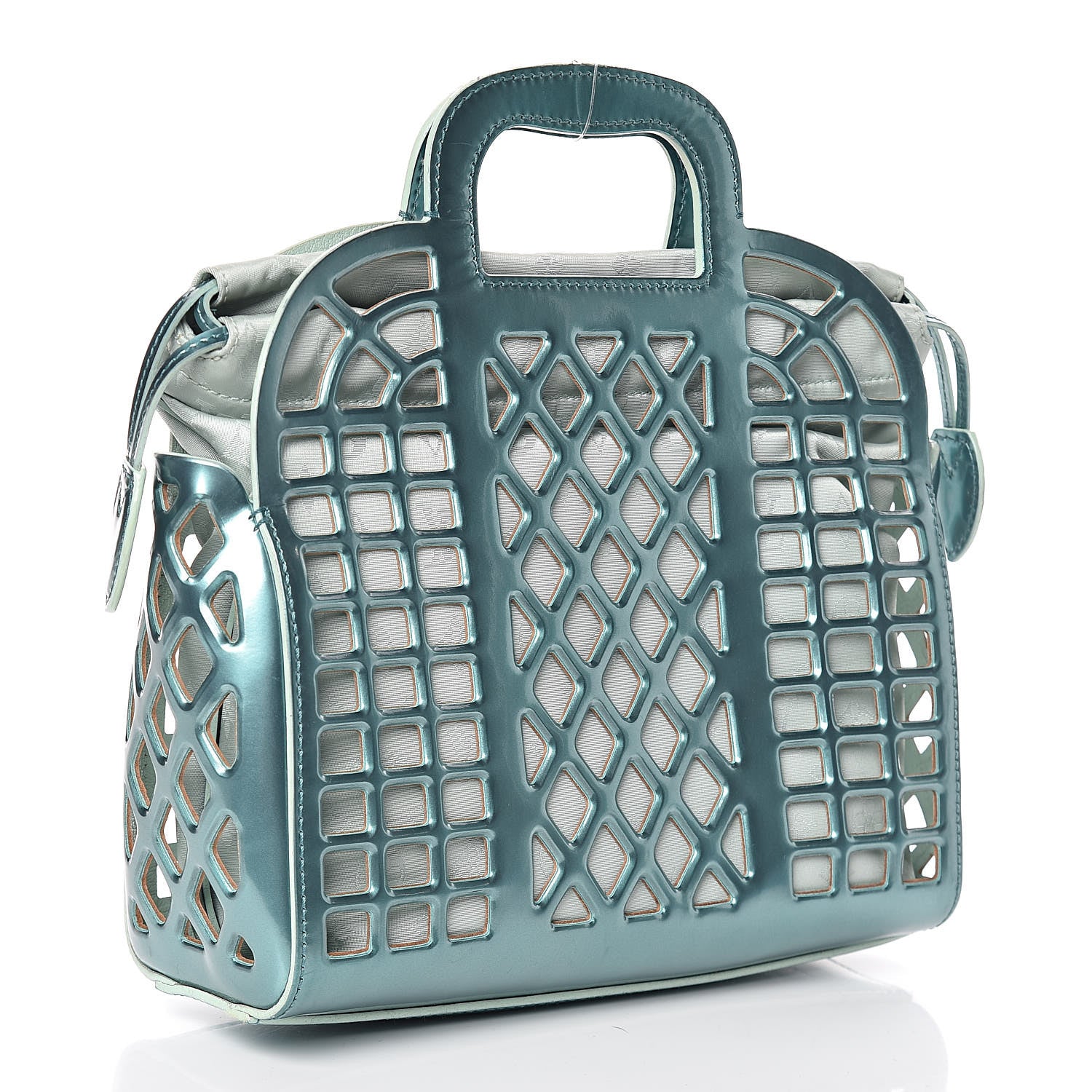 Louis Vuitton Metallic Patent Reef Jelly Basket PM Turquoise 3 of 14