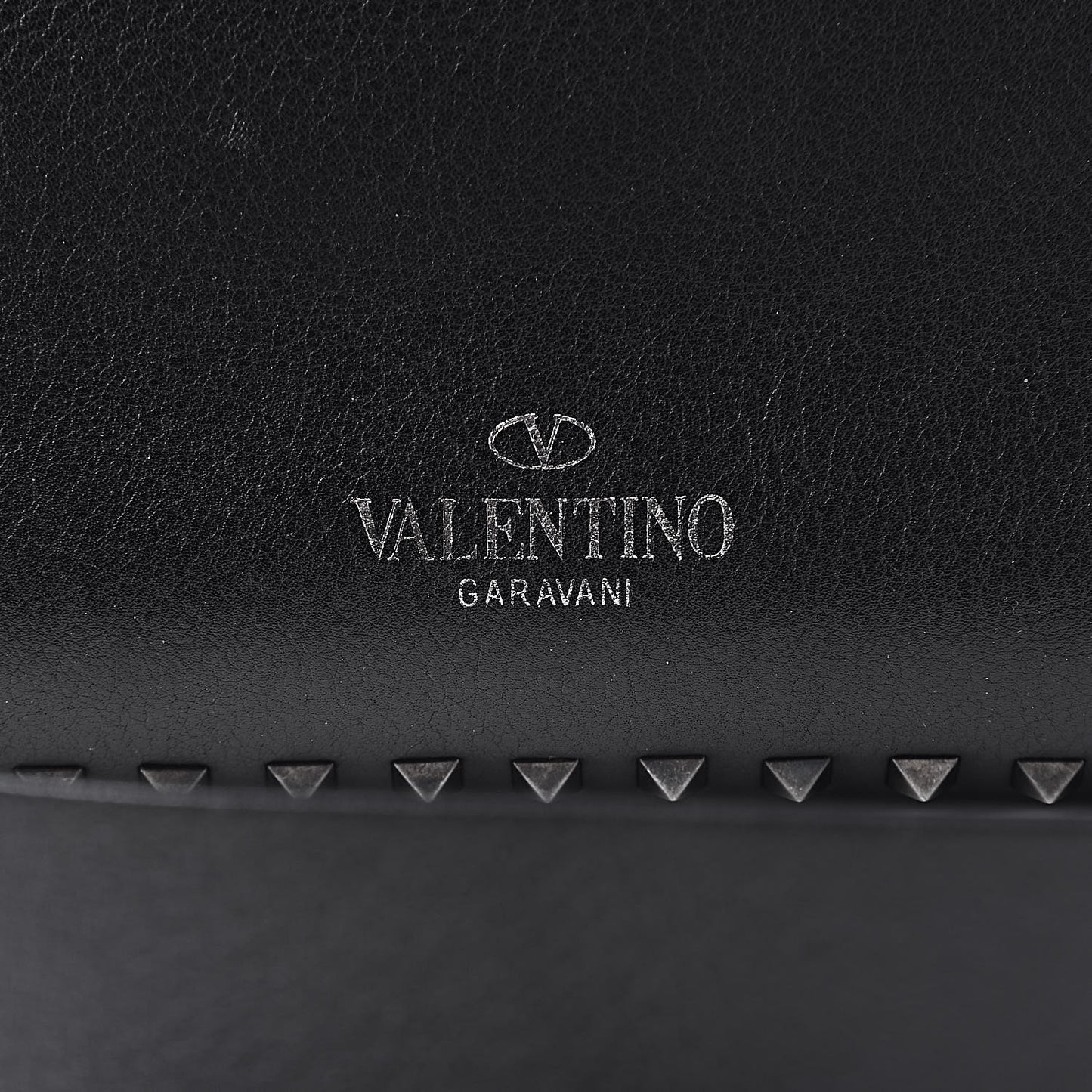 Calfskin Rockstud All Over Flip-Lock Messenger Bag Black