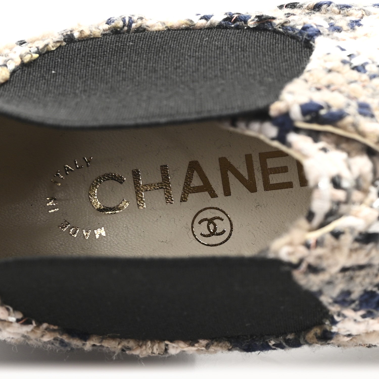 Chanel Tweed Calfskin Pearl Combat Short Boots 36 Beige Pink Black 8 of 10