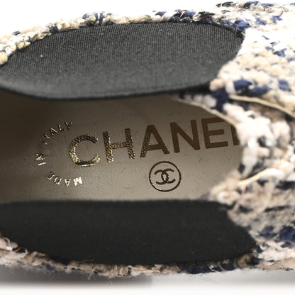 Chanel Tweed Calfskin Pearl Combat Short Boots 36 Beige Pink Black 8 of 10