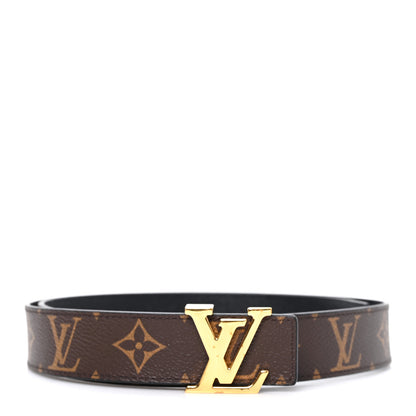 Louis Vuitton Calfskin Monogram 30mm LV Initiales Reversible 80 32 Belt  Black 1 of 5