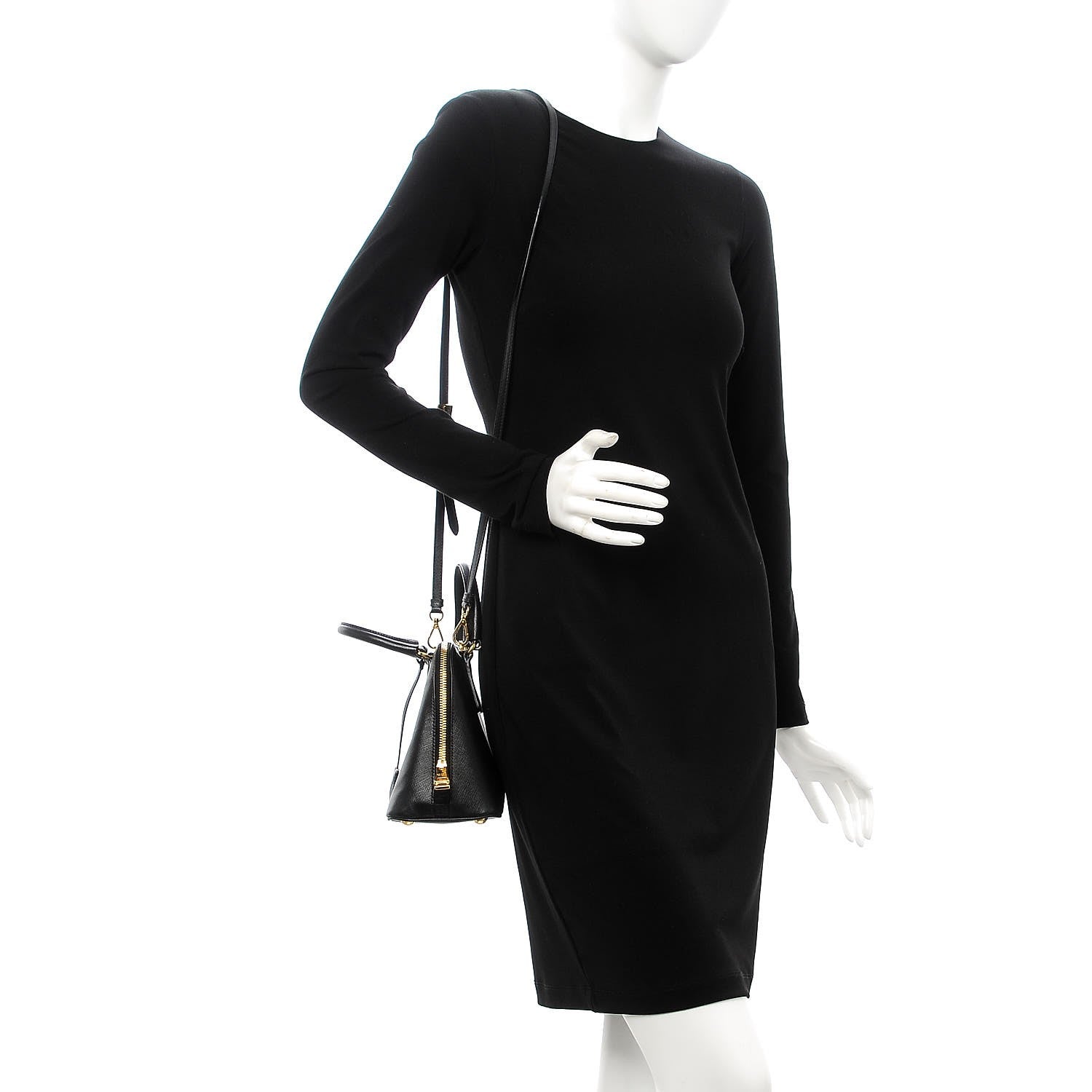 Prada Saffiano Lux Small Promenade Tote Black 2 of 9