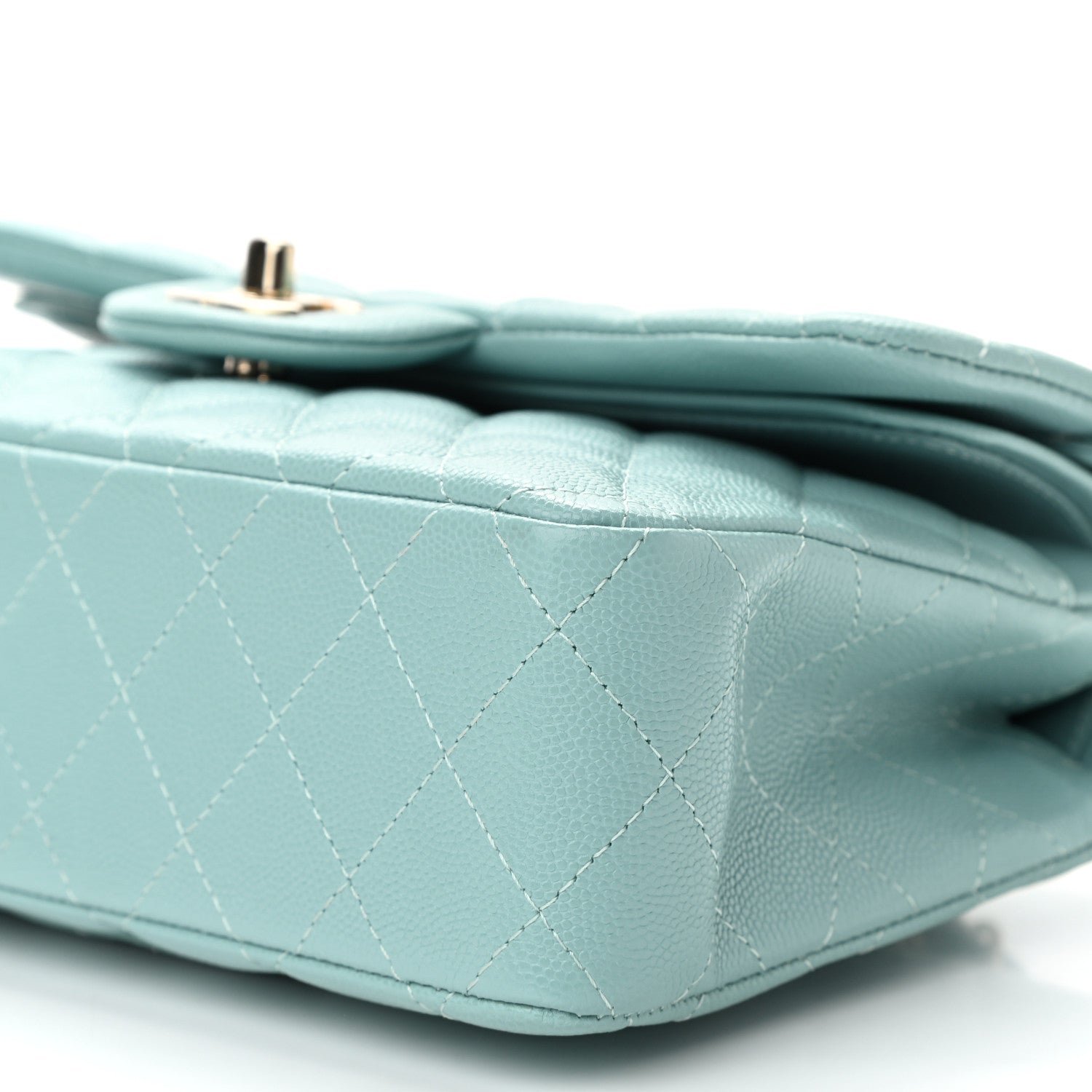 Chanel Caviar Quilted Small Double Flap Light Blue 9 of 10