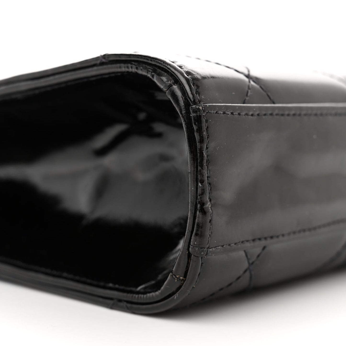 Patent Quilted Briefcase Laptop Bag Black