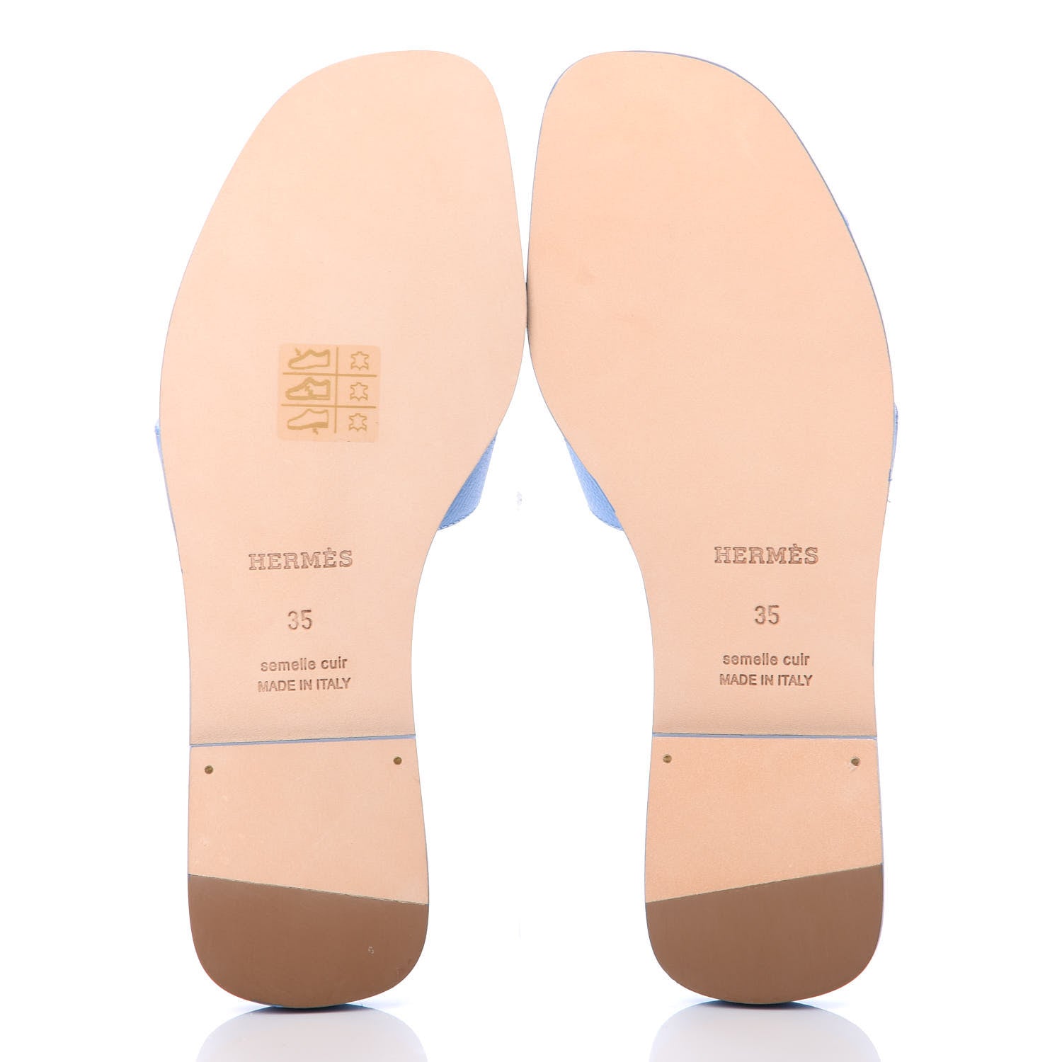 Hermes Epsom Oran Sandals 35 Bleu Paradis 7 of 7