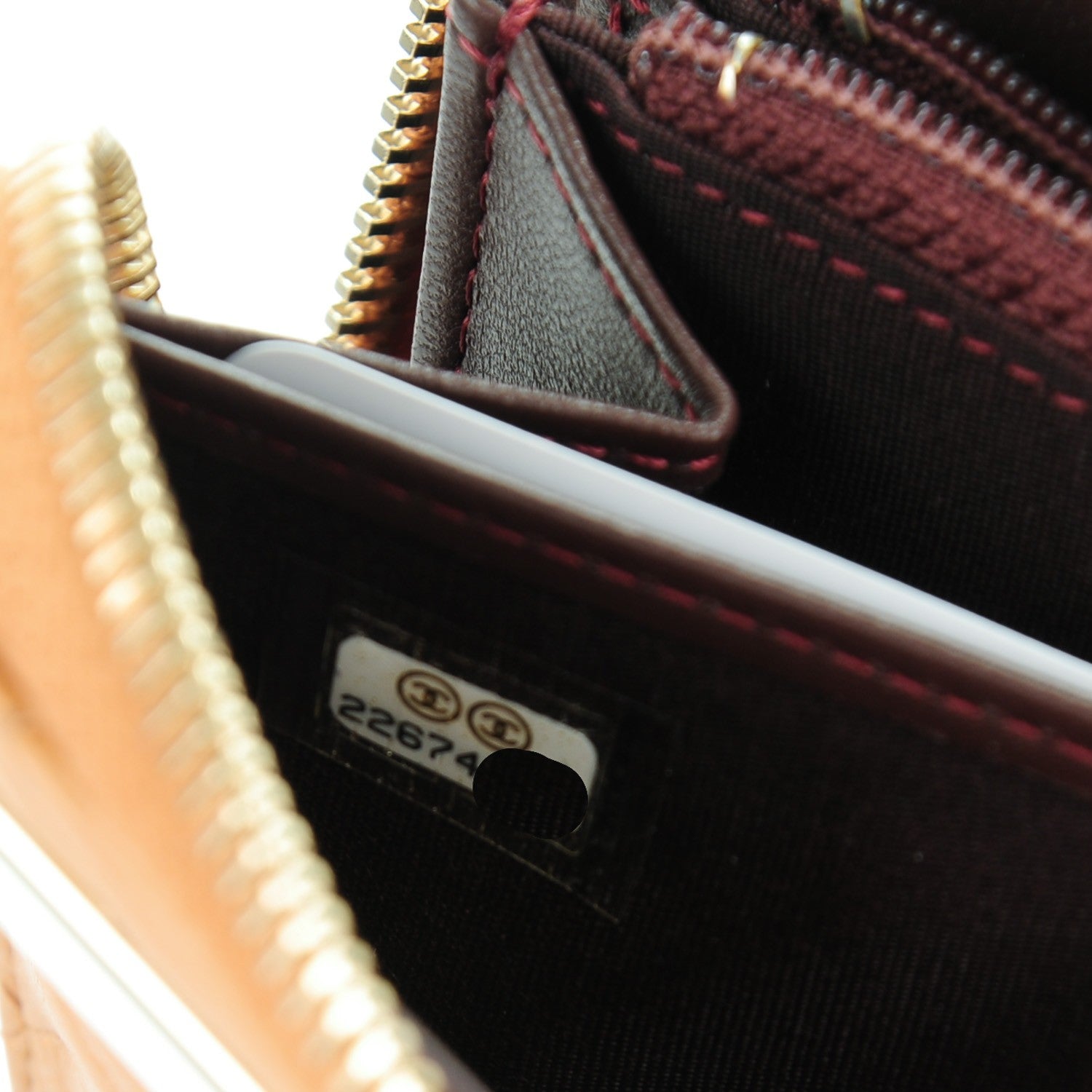 Chanel Lambskin Quilted Large Gusset Trendy CC Zip Around Wallet Camel 8 of 8