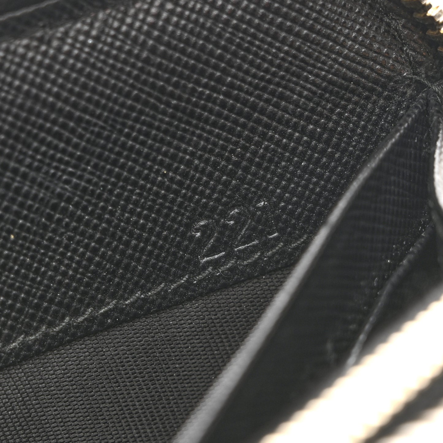 Saffiano Metal Zip Around Wallet Black