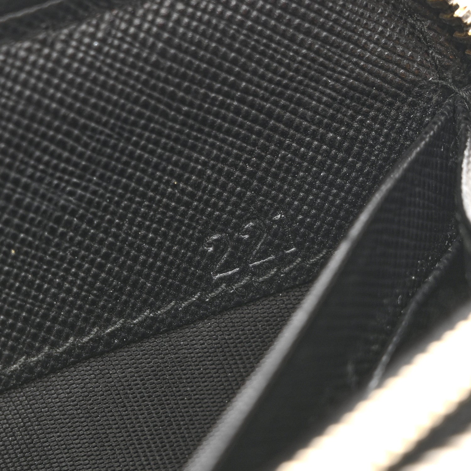 Prada Saffiano Metal Zip Around Wallet Black 7 of 13