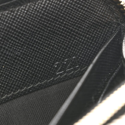 Prada Saffiano Metal Zip Around Wallet Black 7 of 13