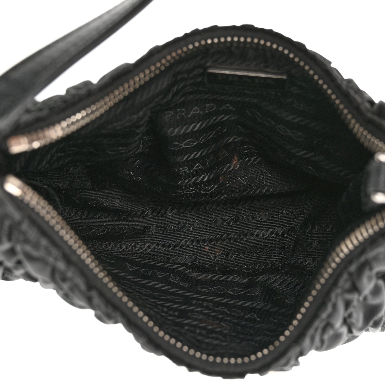 Prada Tessuto Nylon Gaufre Shoulder Bag Black 4 of 10