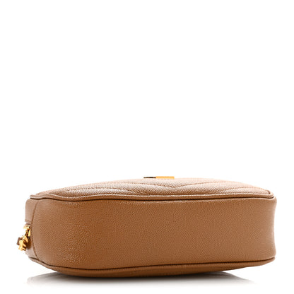 Saint Laurent Grain De Poudre Matelasse Monogram Mini Lou Camera Bag Dark Natural 4 of 12