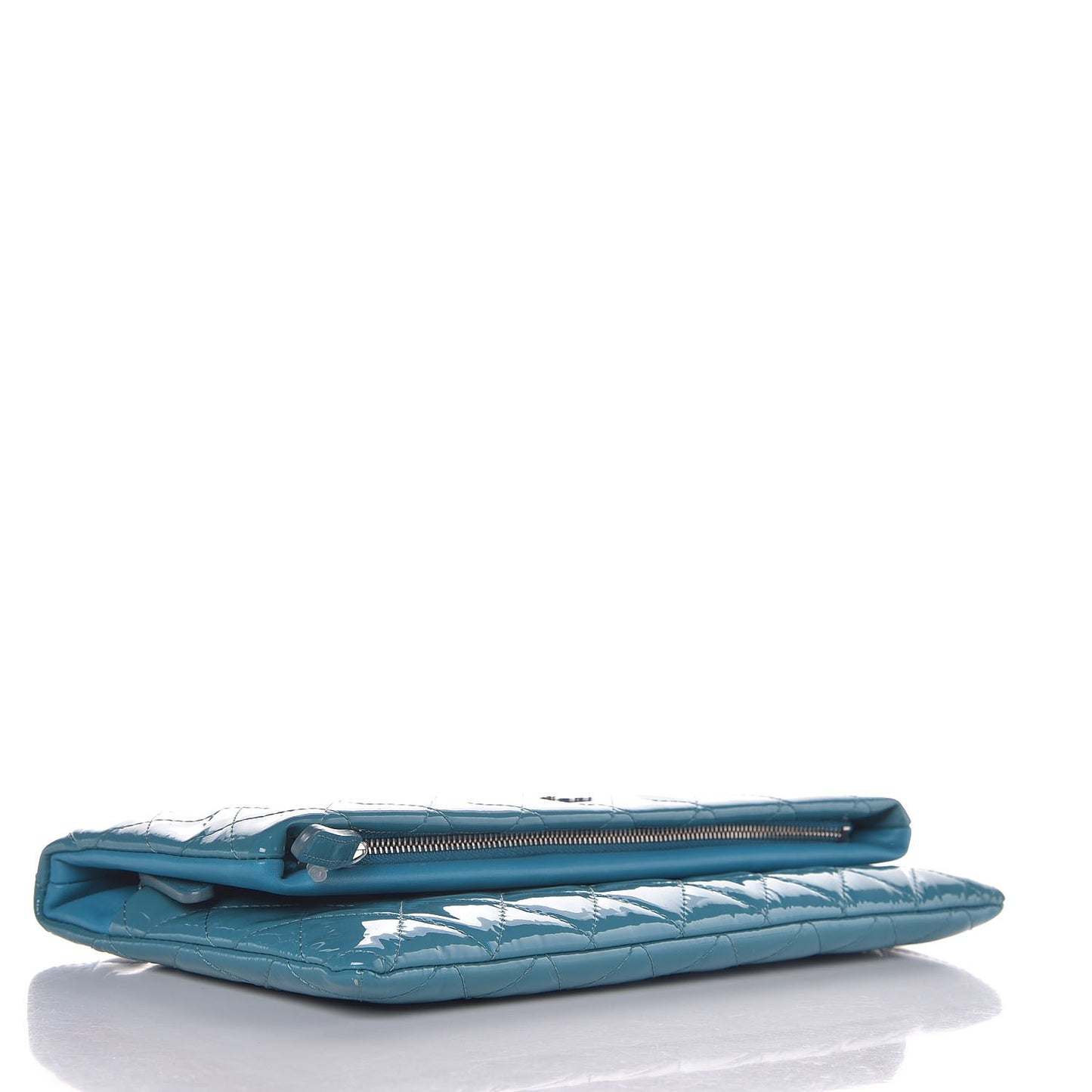 Patent Calfskin Quilted Beauty CC Clutch Blue