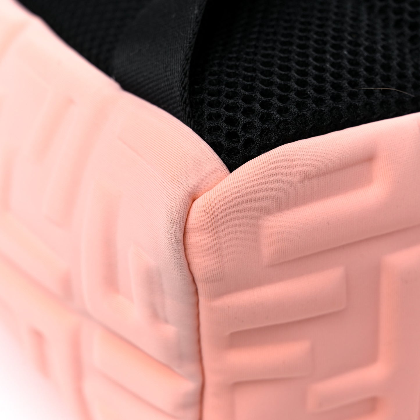 Econyl Nylon Lycra Vitello Seta FF Embossed Kids Backpack Pink