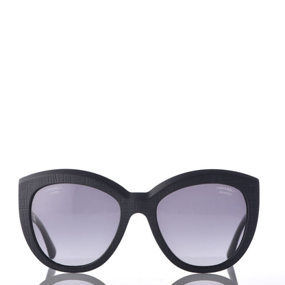 Chanel Tweed Effect CC Polarized Butterfly Signature Sunglasses 5332 Black 2 of 7