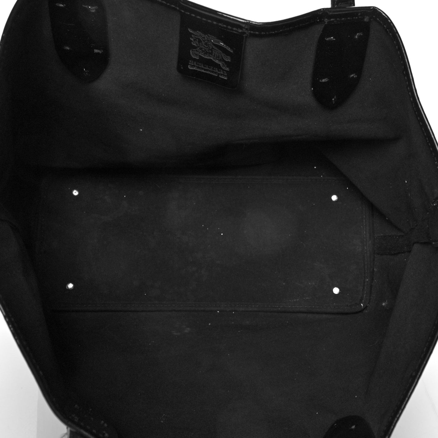 Patent Trim Patchwork Check Tote Black