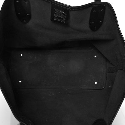 Burberry Patent Trim Patchwork Check Tote Black 2 of 4