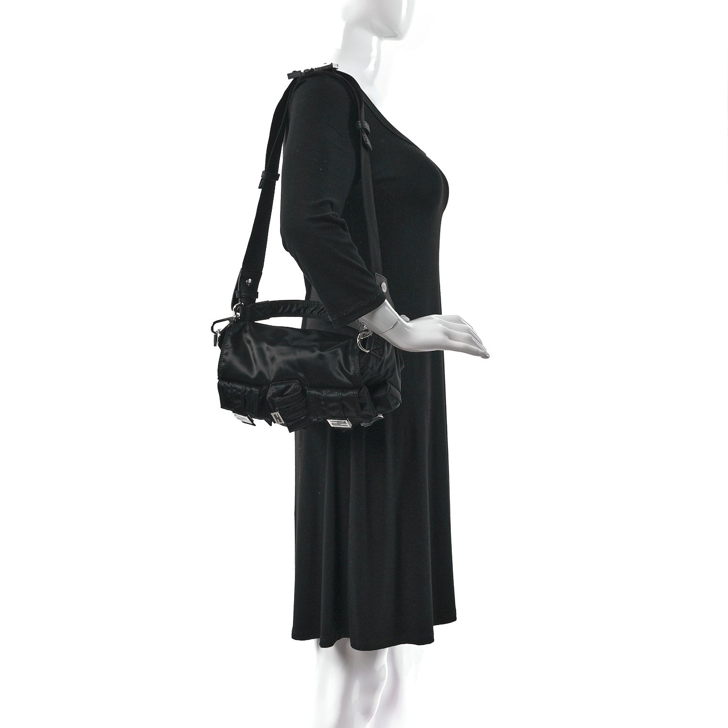 Fendi Econyl Cuoio Romano Multipocket Baguette Black 2 of 9