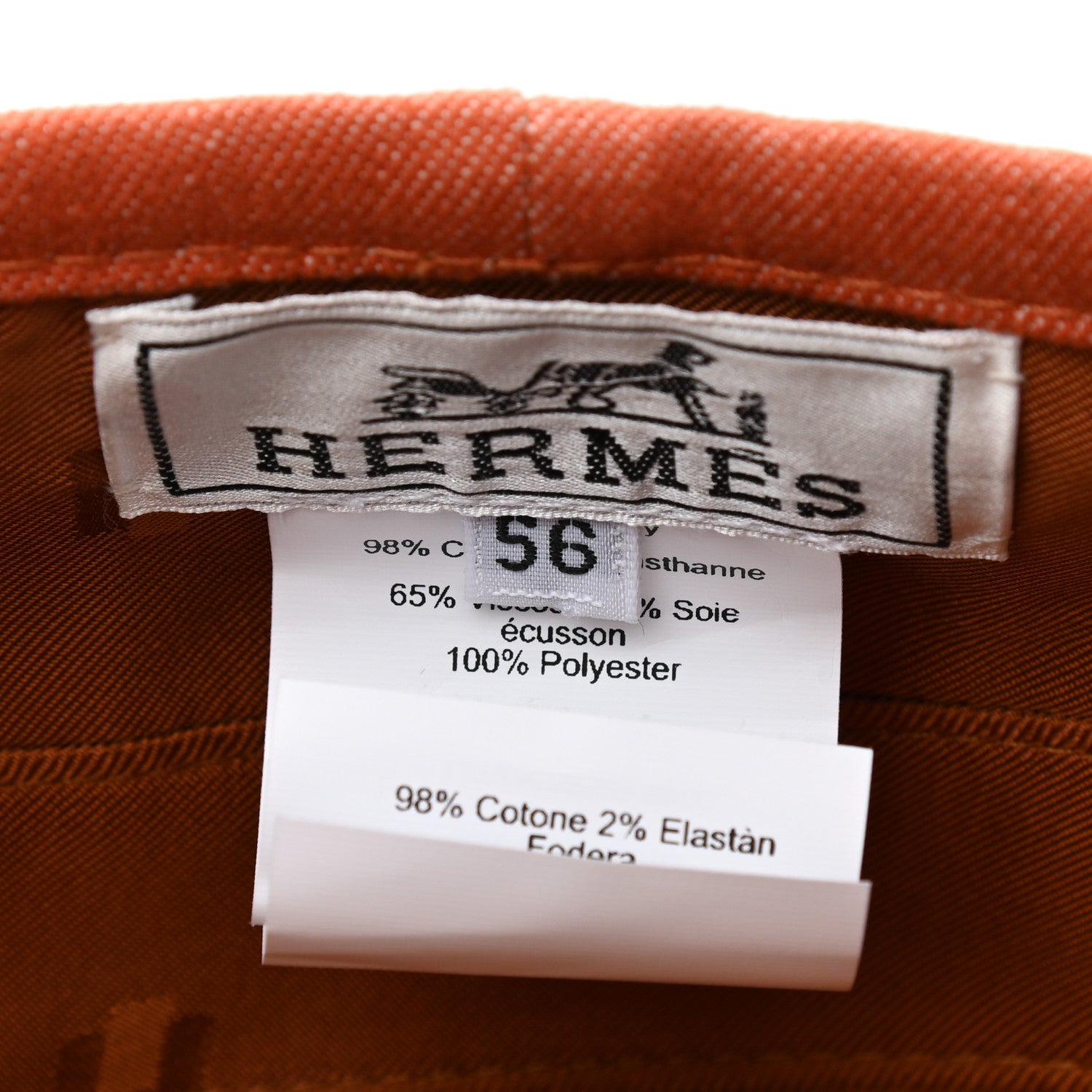 Hermes Denim Saint Honore Beret Hat 56 Orange Meranti 9 of 10