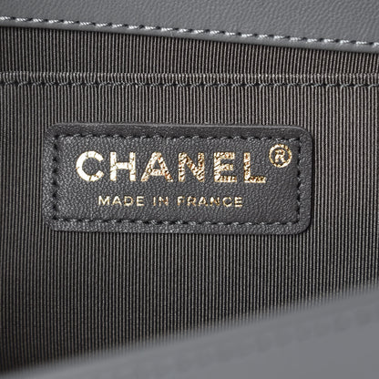 Chanel Lambskin Quilted Medium Boy Flap Grey 8 of 11