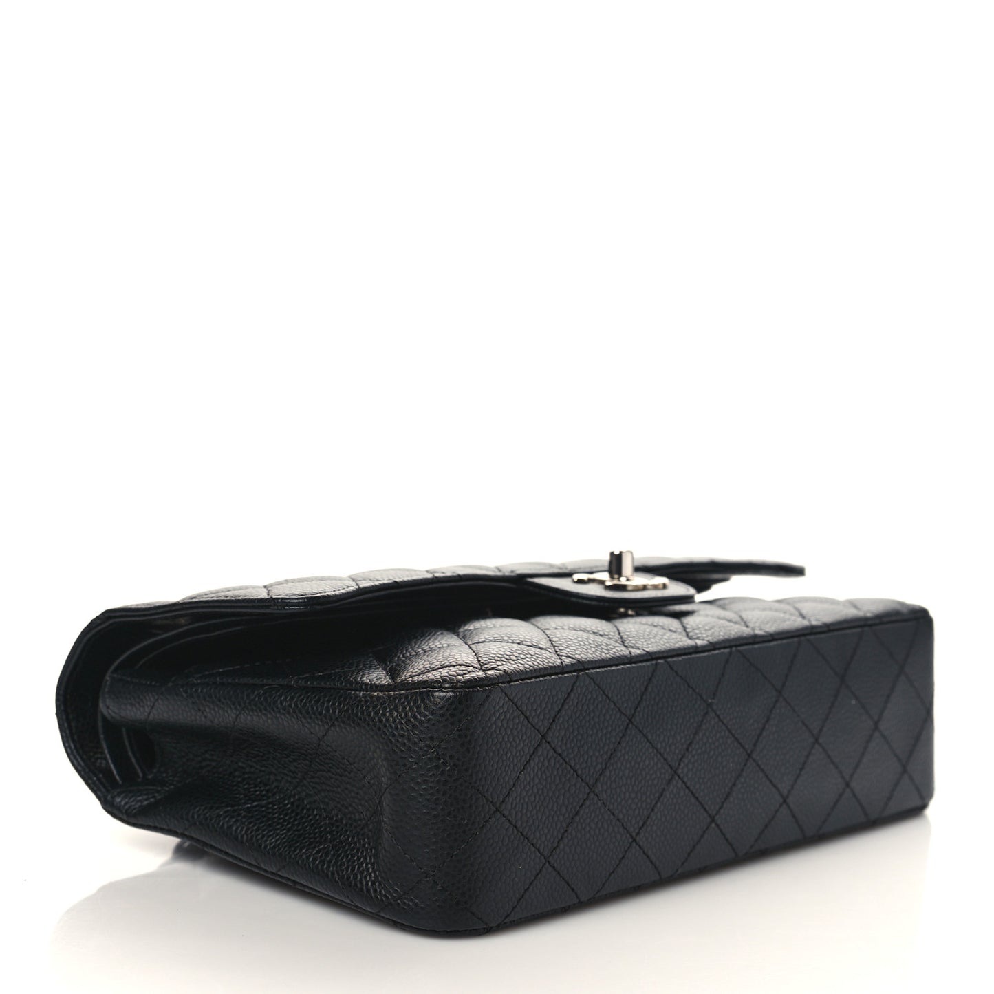 Caviar Quilted Medium Double Flap Black