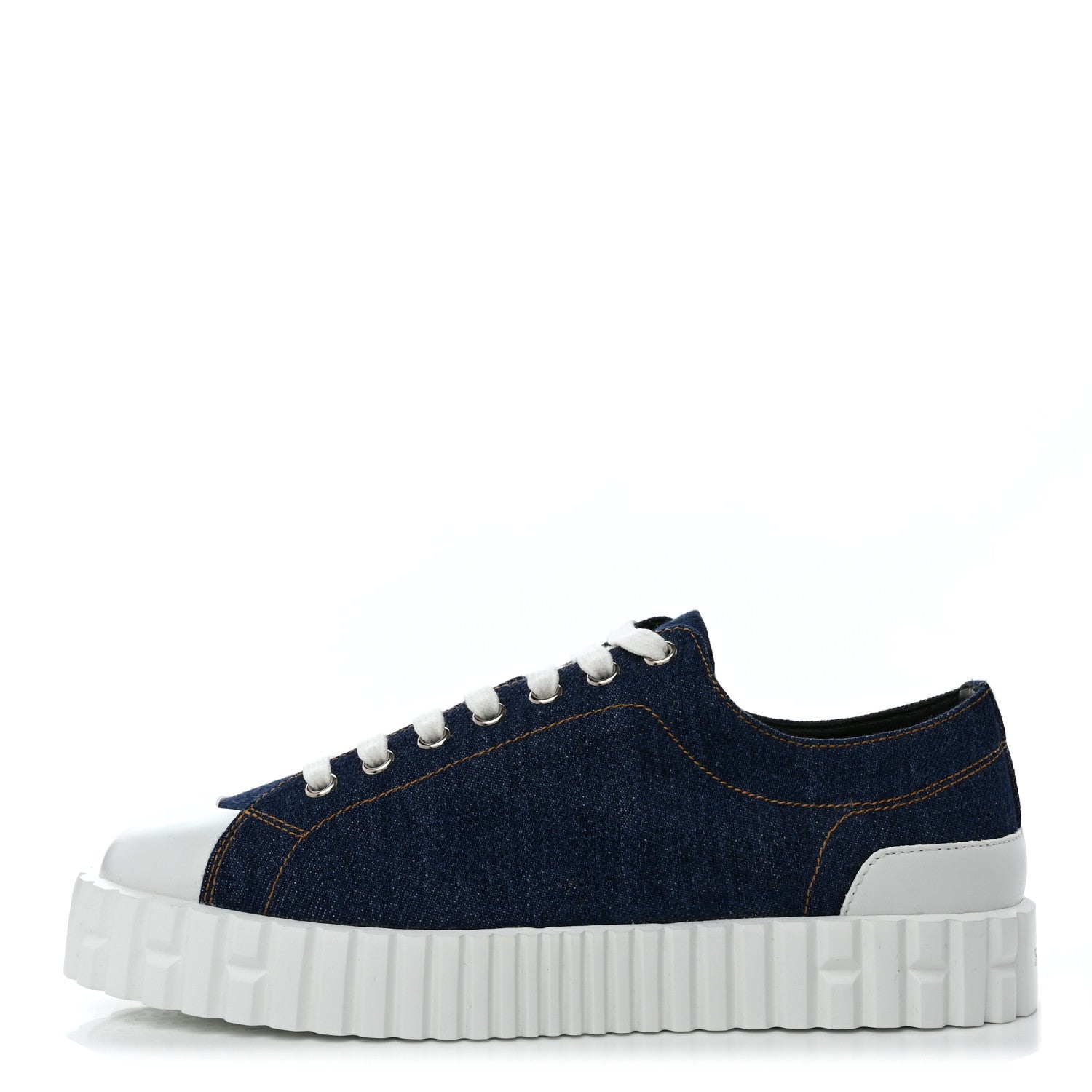 Hermes Denim Womens Cross Sneakers 37 Bleu 1 of 8