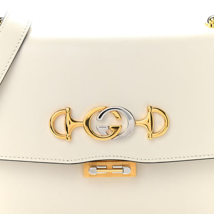 Gucci Grained Calfskin Small Zumi Shoulder Bag Mystic White 8 of 13