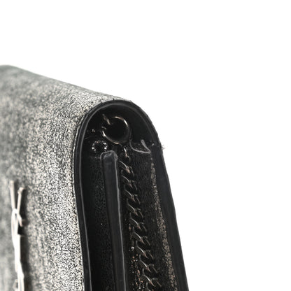 Saint Laurent Metallic Calfskin Classic Monogram Kate Tassel Chain Wallet Gun Metal 14 of 17