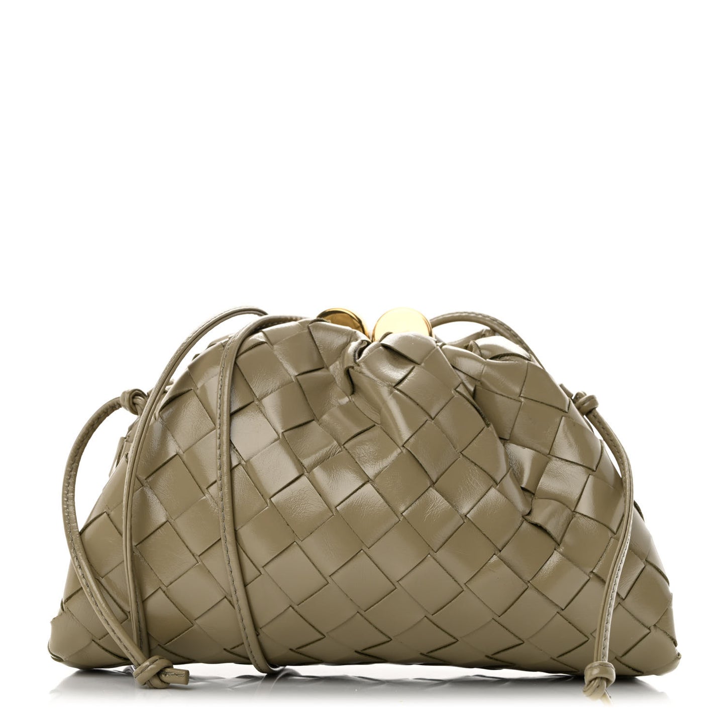 Patent Intrecciato The Mini Pouch Travertine