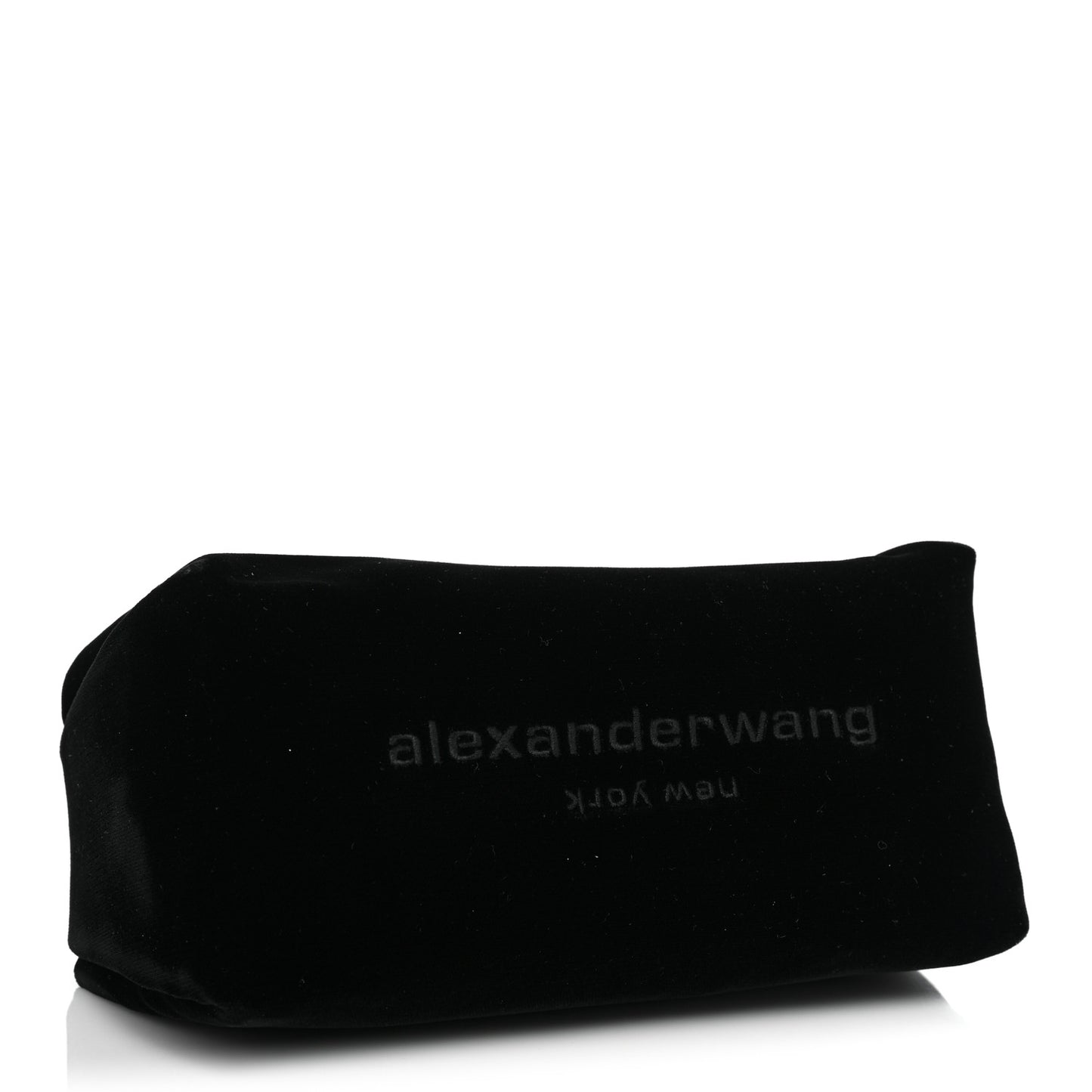 Velvet Crystal Rhinestone Mini Scrunchie Bag Black Silver