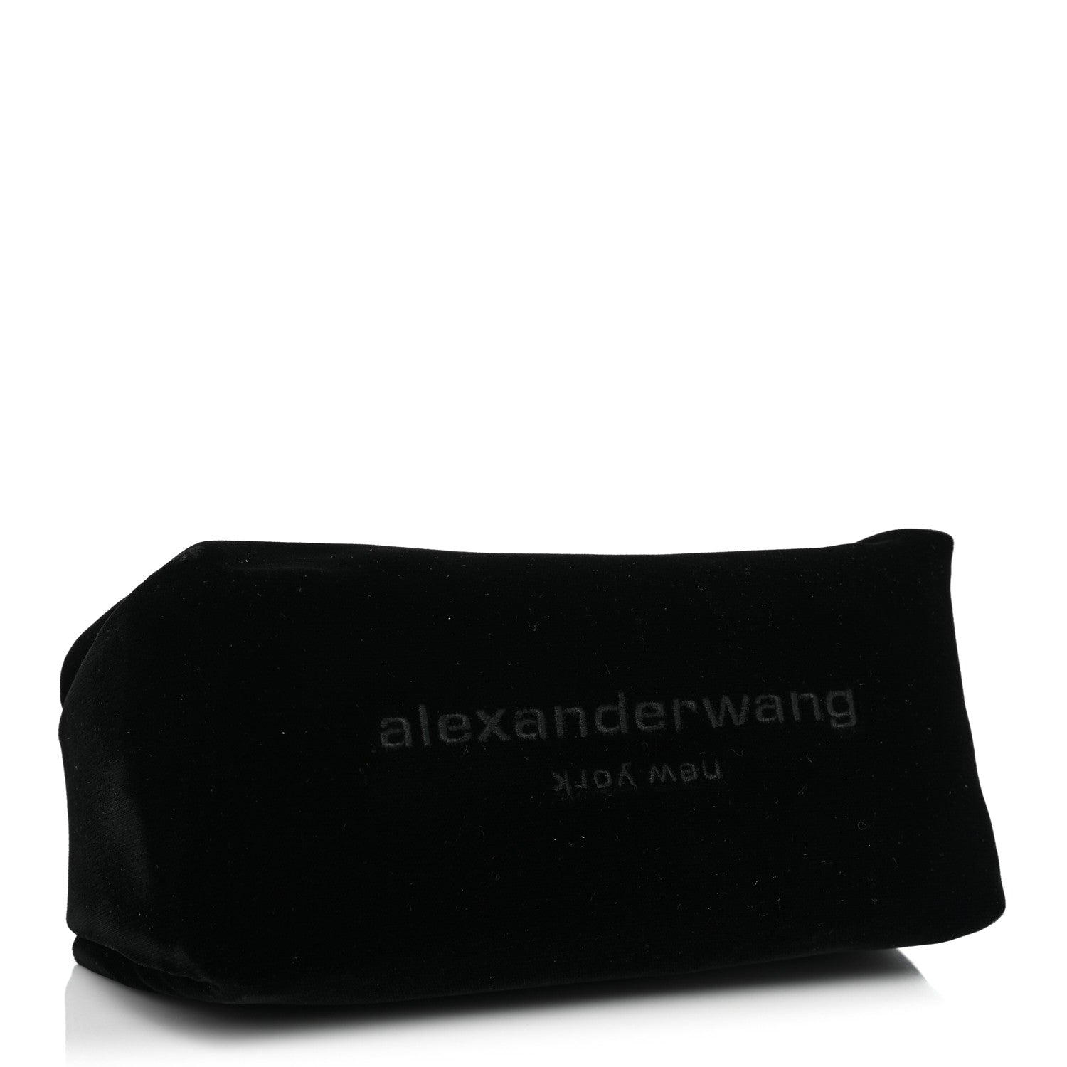 Alexander Wang Velvet Crystal Rhinestone Mini Scrunchie Bag Black Silver 4 of 9