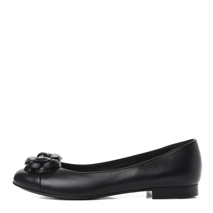 Chanel Lambskin Camellia Ballerina Flats 39 Black 1 of 11