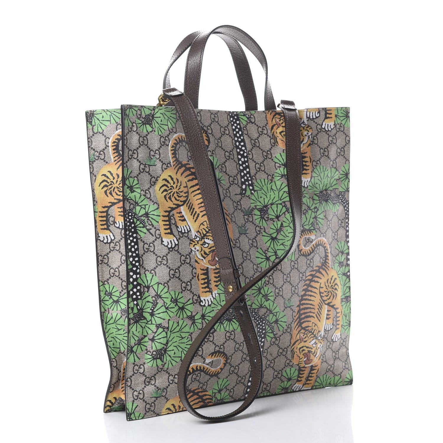 Gucci GG Supreme Monogram Bengal Vertical Tote Beige Yard 2 of 9