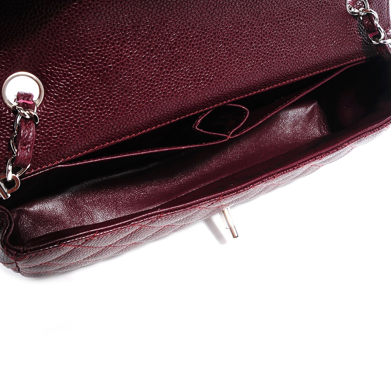 Chanel Caviar East West Flap Bordeaux 6 of 9
