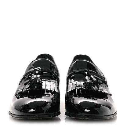 Gucci Vernice Crystal Mens Tassel Loafers 9.5 Black 3 of 13