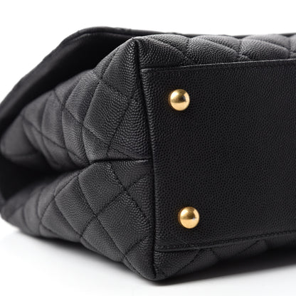 Chanel Caviar Lizard Embossed Quilted Small Coco Handle Flap Black 6 of 11