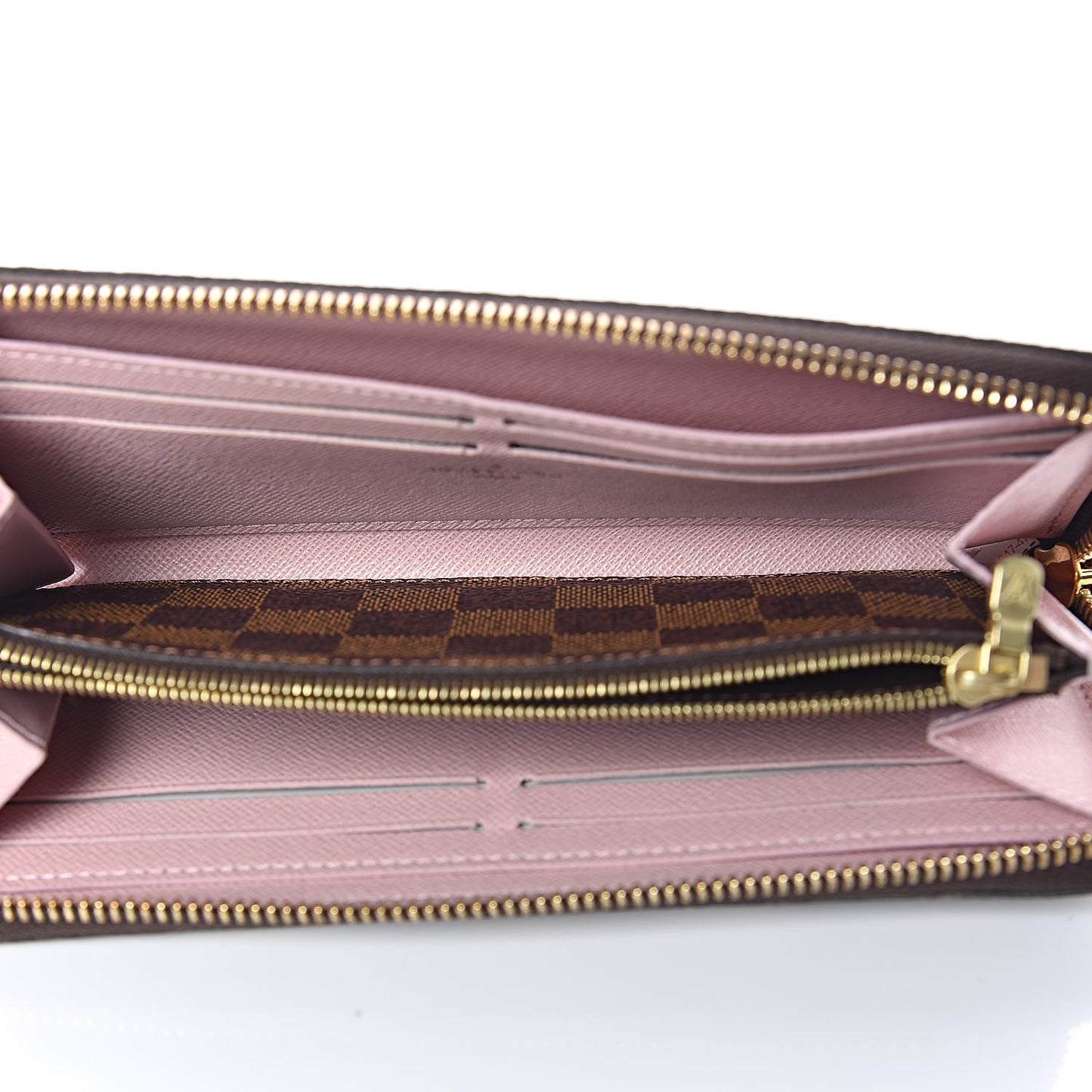 Damier Ebene Clemence Wallet Rose Ballerine