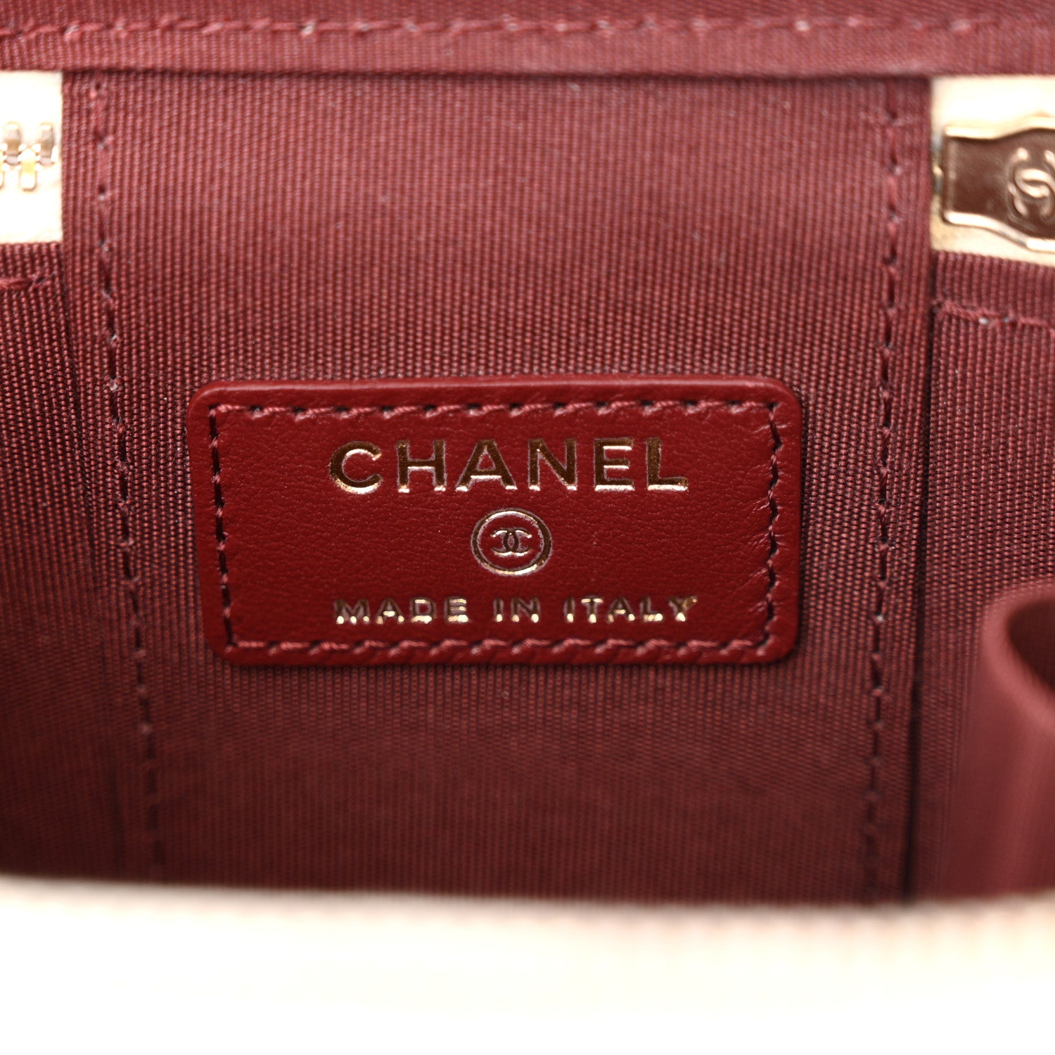 Chanel Calfskin Quilted Mini Perfect Fit Vanity Case With Chain White 6 of 13