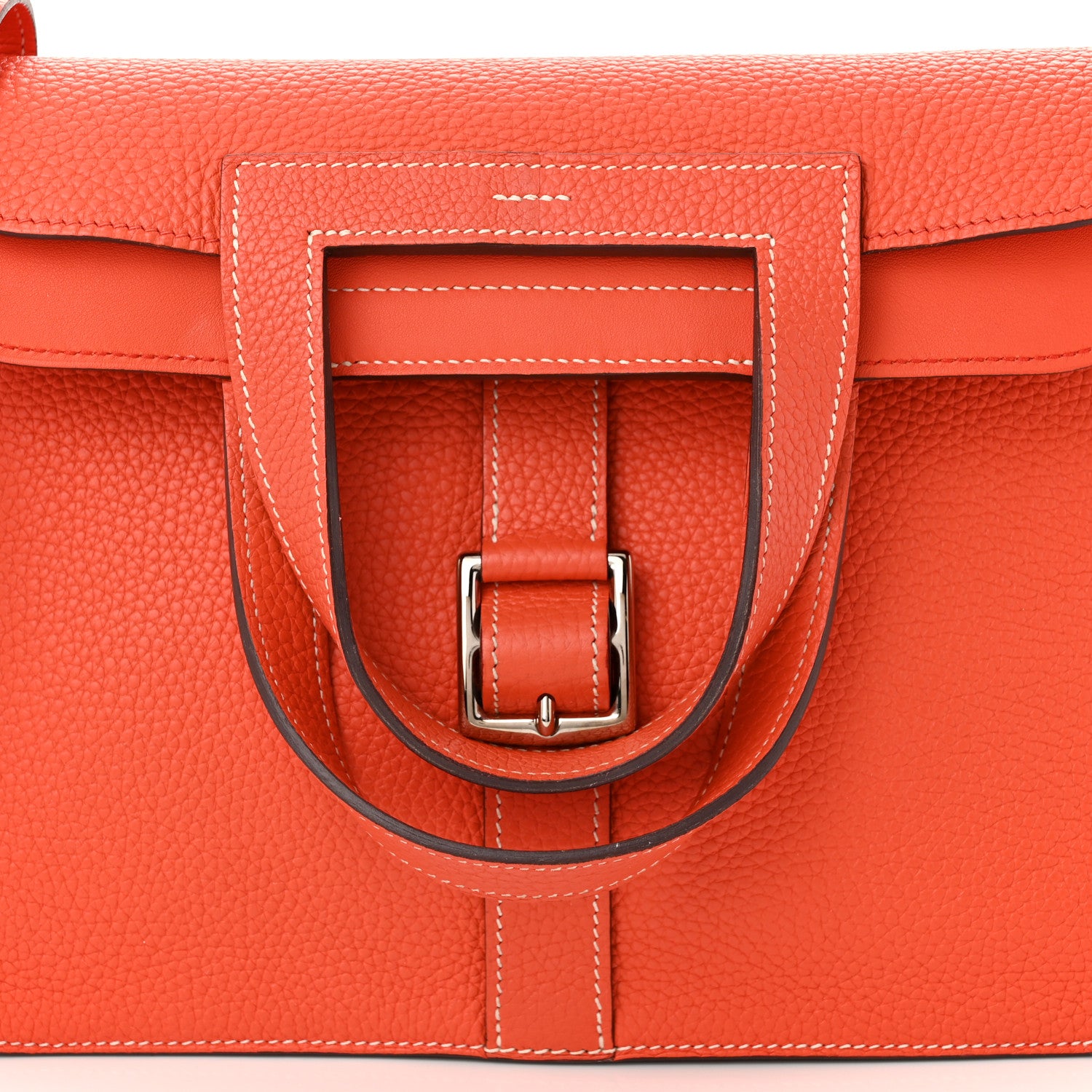 Hermes Taurillon Clemence Halzan 31 GM Orange 8 of 11