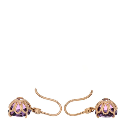 Tiffany 18K Rose Gold Diamond Amethyst Sparklers Drop Earrings 3 of 5