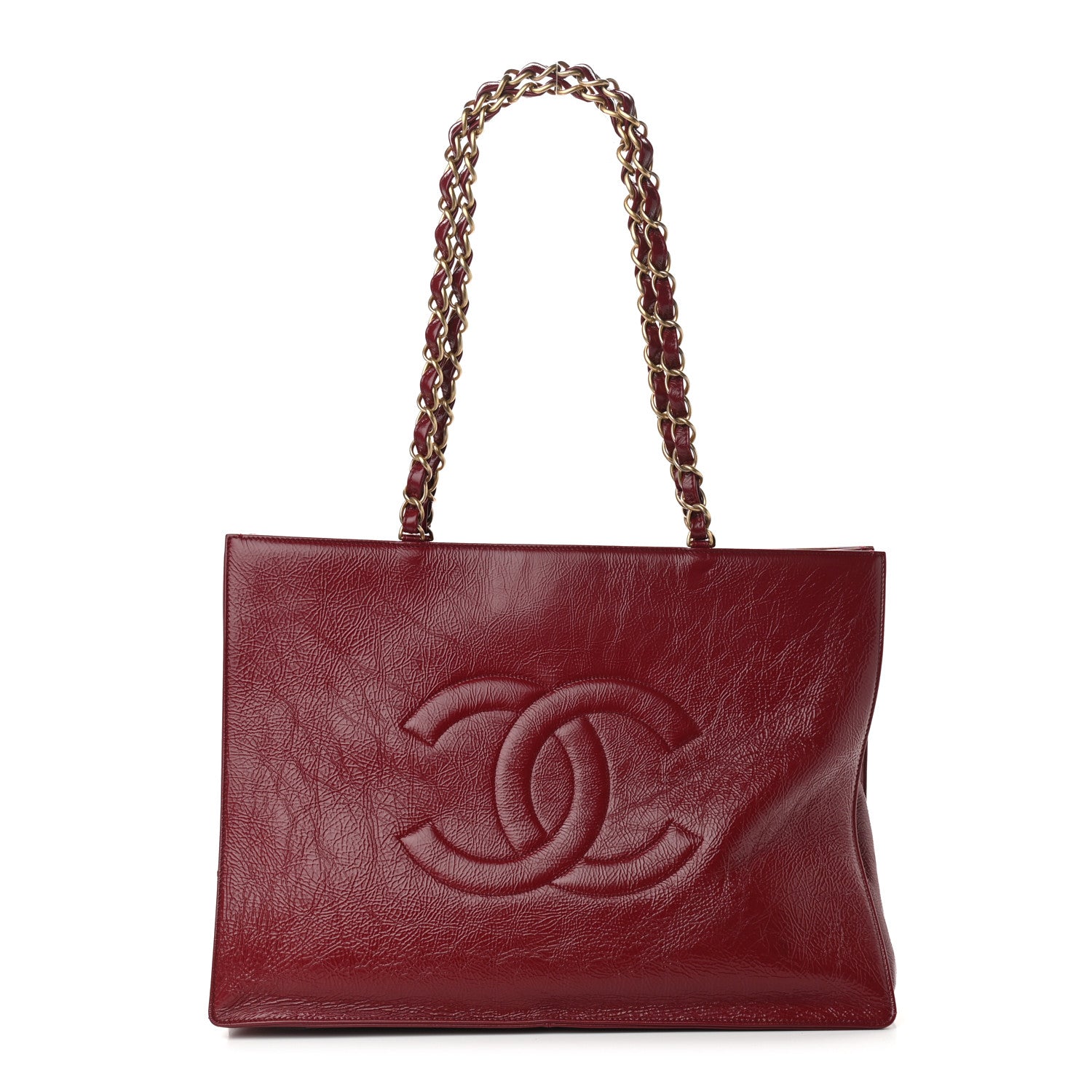 Chanel Shiny Aged Calfskin Shopping Bag Red 1 of 11