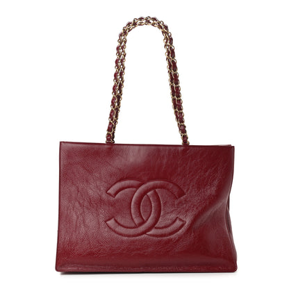 Chanel Shiny Aged Calfskin Shopping Bag Red 1 of 11