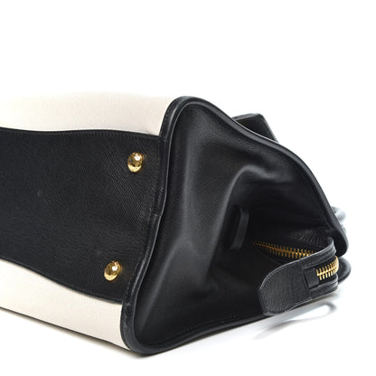 Prada Saffiano Soft Bi-Color Tote Black White 7 of 11