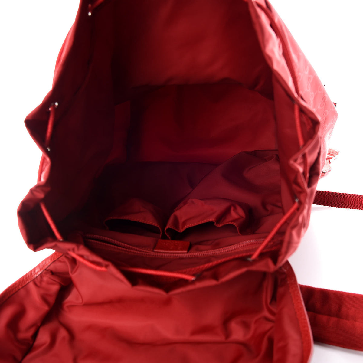 Nylon Monogram Dollar Calfskin Medium Light Double Buckle Backpack Vibrant Red
