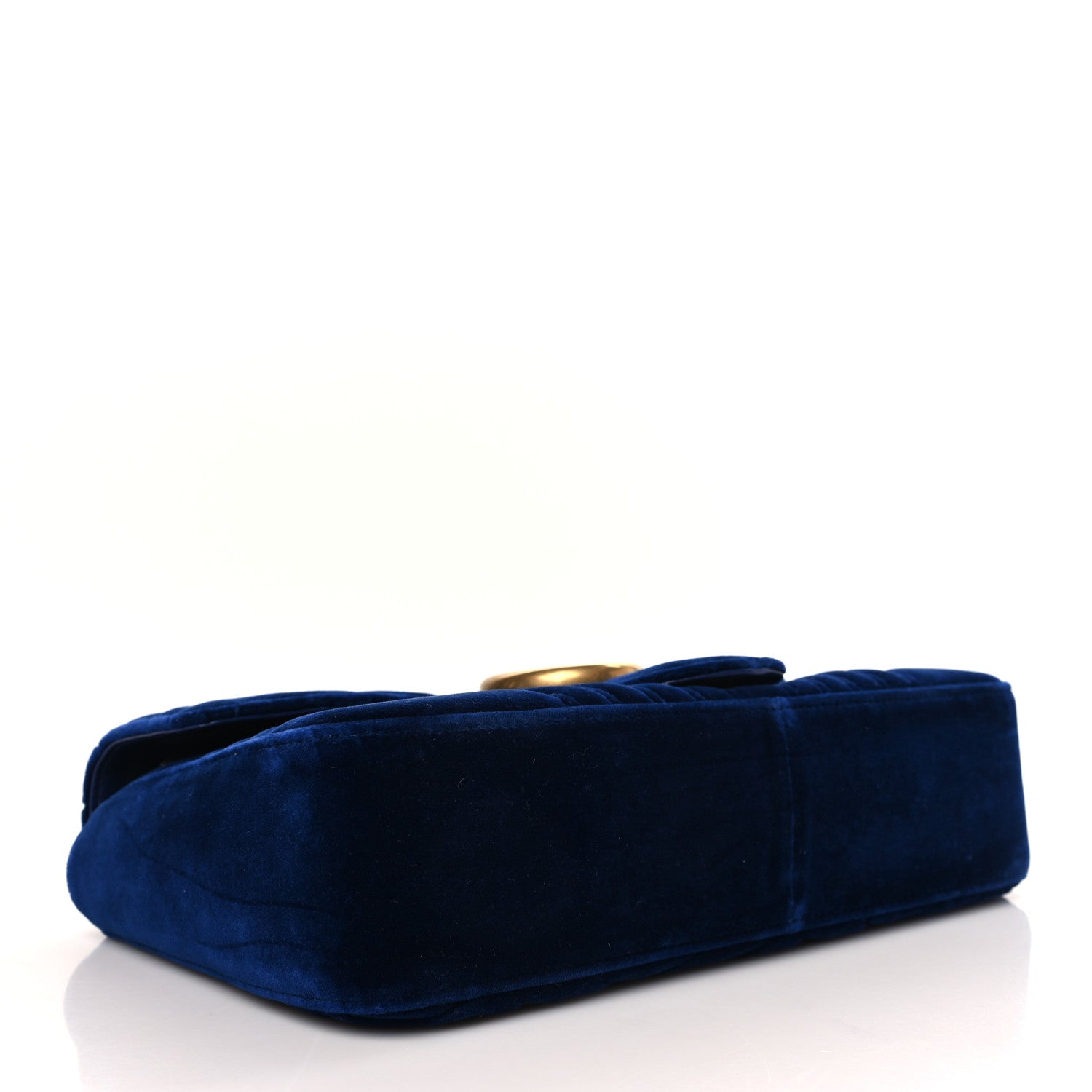 Gucci Velvet Matelasse Medium GG Marmont Shoulder Bag Cobalt Blue 4 of 9
