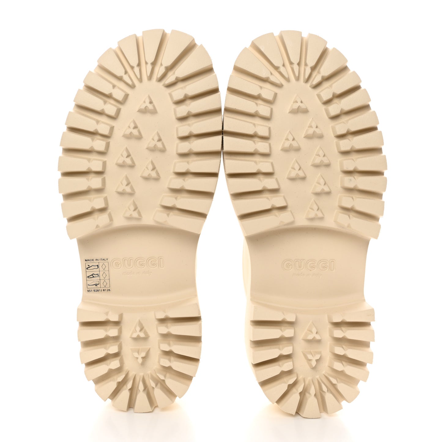Rubber GG Monogram Perforated Elea Platform 55mm Lug Sole Sandals 38 Mystic White